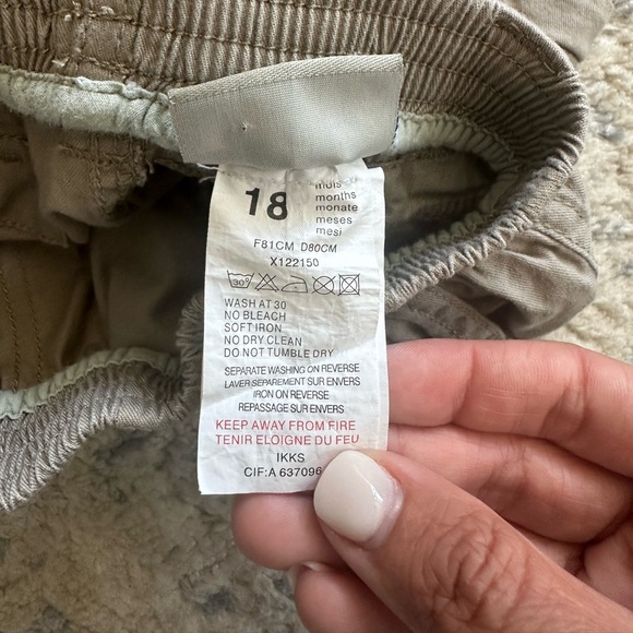 IKKS Khaki Cargo Pants Boys Embroidered Utility Pockets Size 18M - Picture 7 of 7